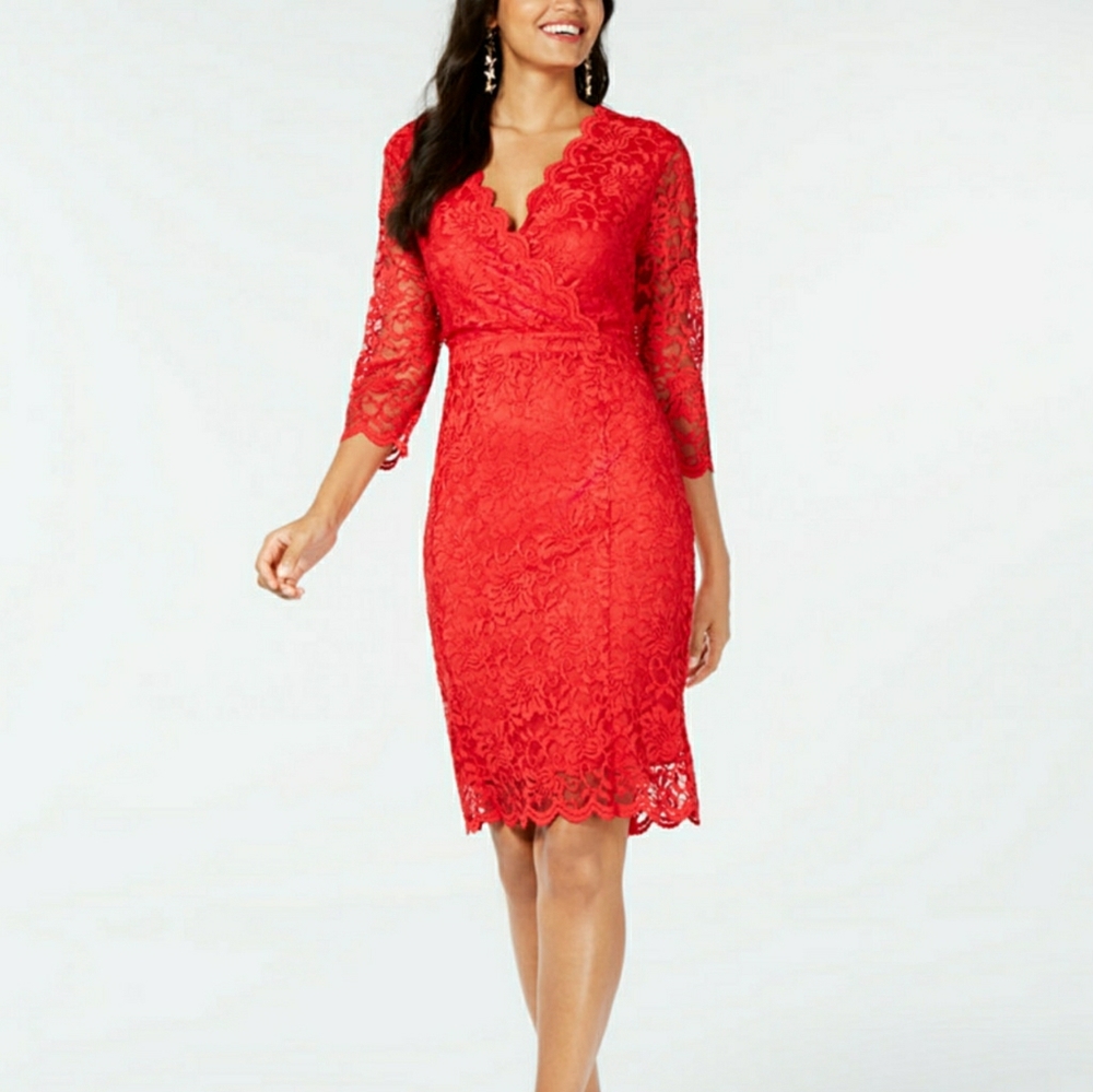 *NWT* Thalia Sodi red empire waist lace dress.